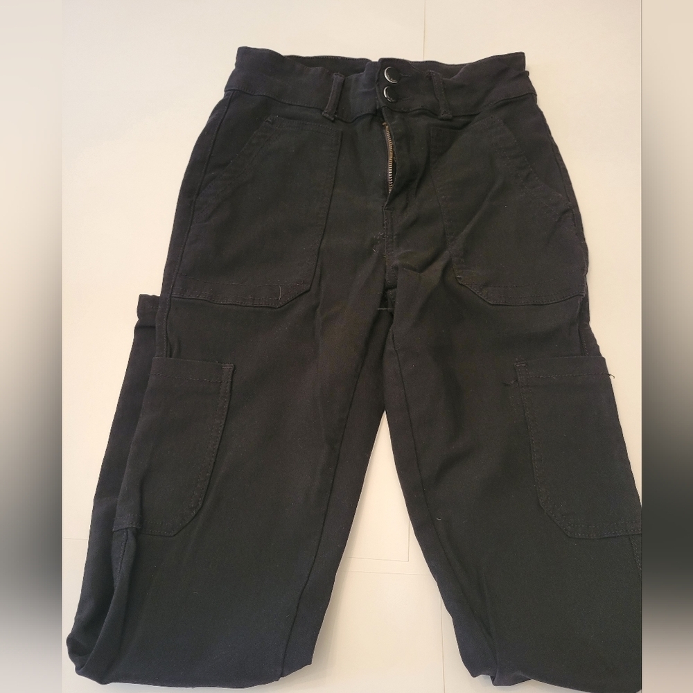 Indigo Poppy Womens Black Cargo skinny jeans Size 8